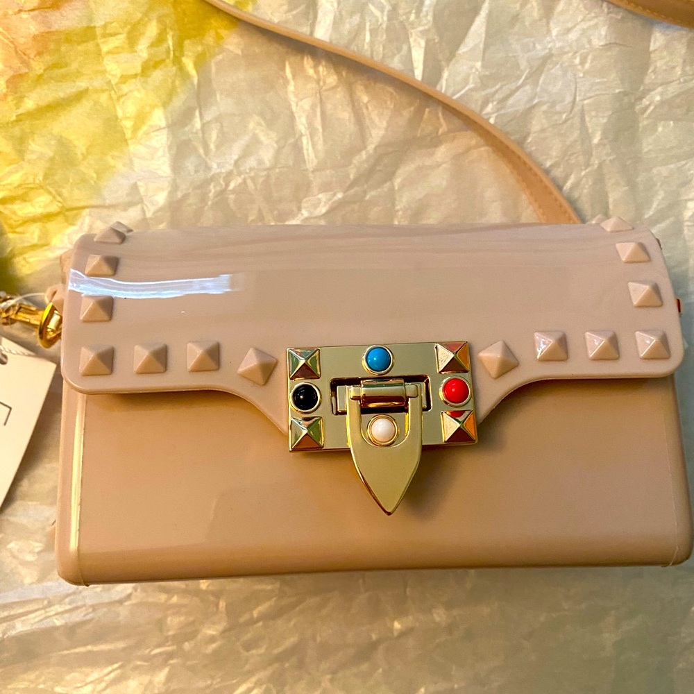 Small Valentino inspired nude color crossbody
